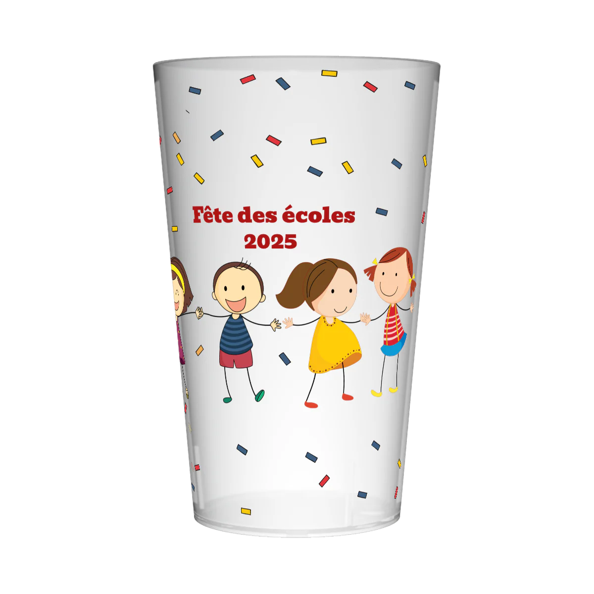 Gobelet personnalisé Fête des écoles Confettis
