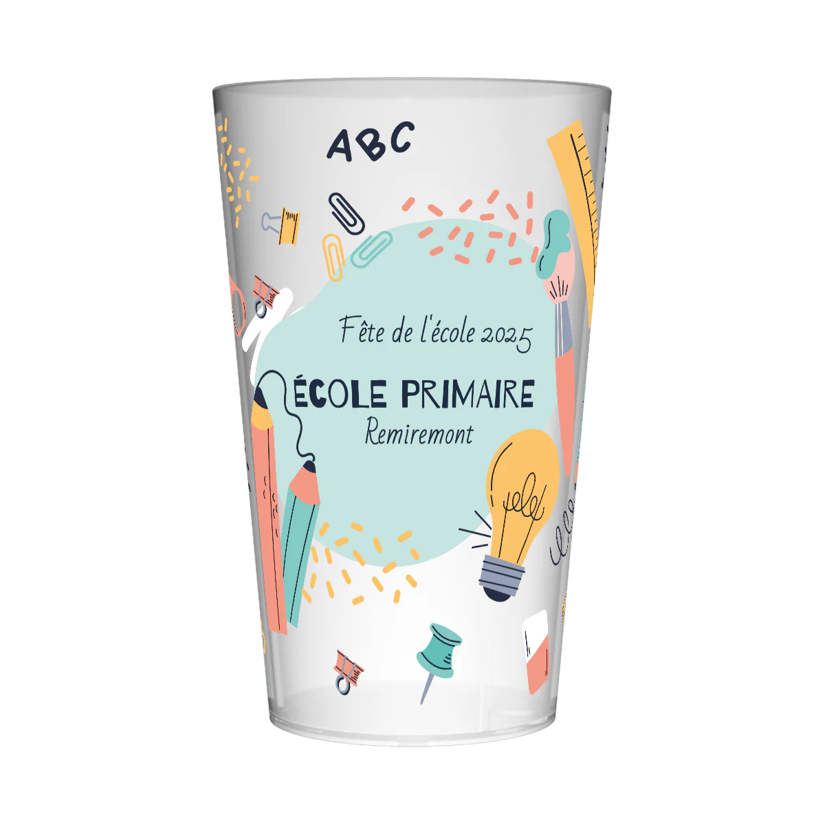 Gobelet personnalisé Fête des écoles Trousse