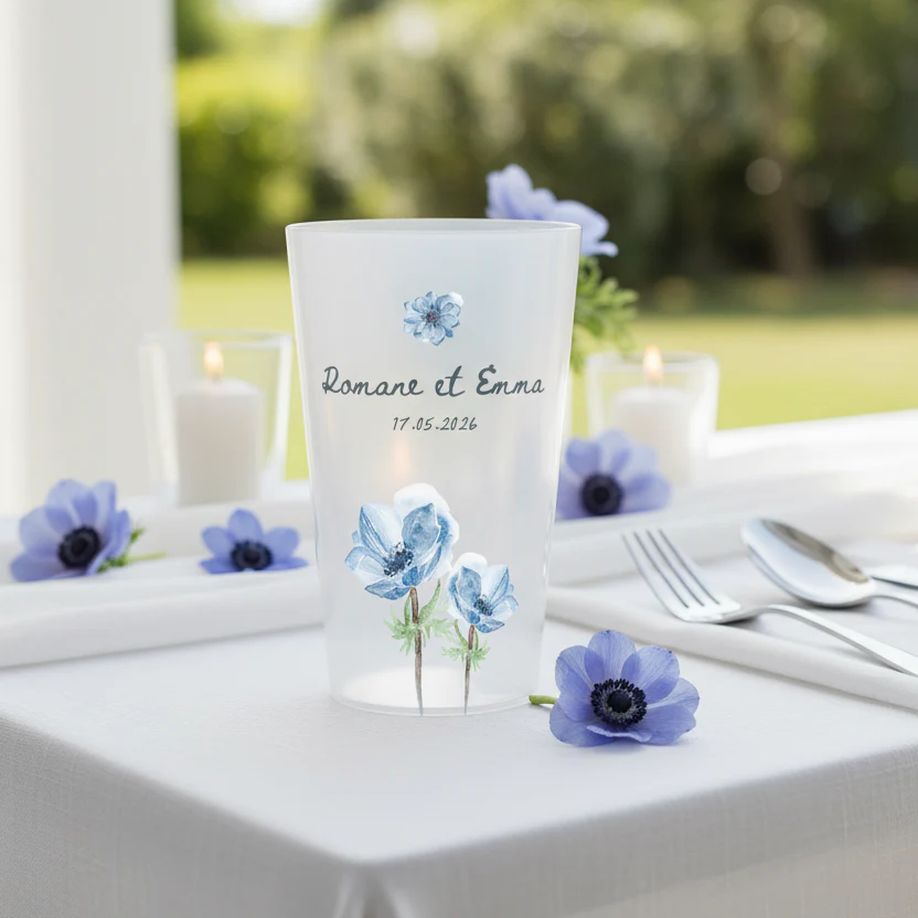 Gobelet personnalisé Mariage Fleur Anémone - Image 2