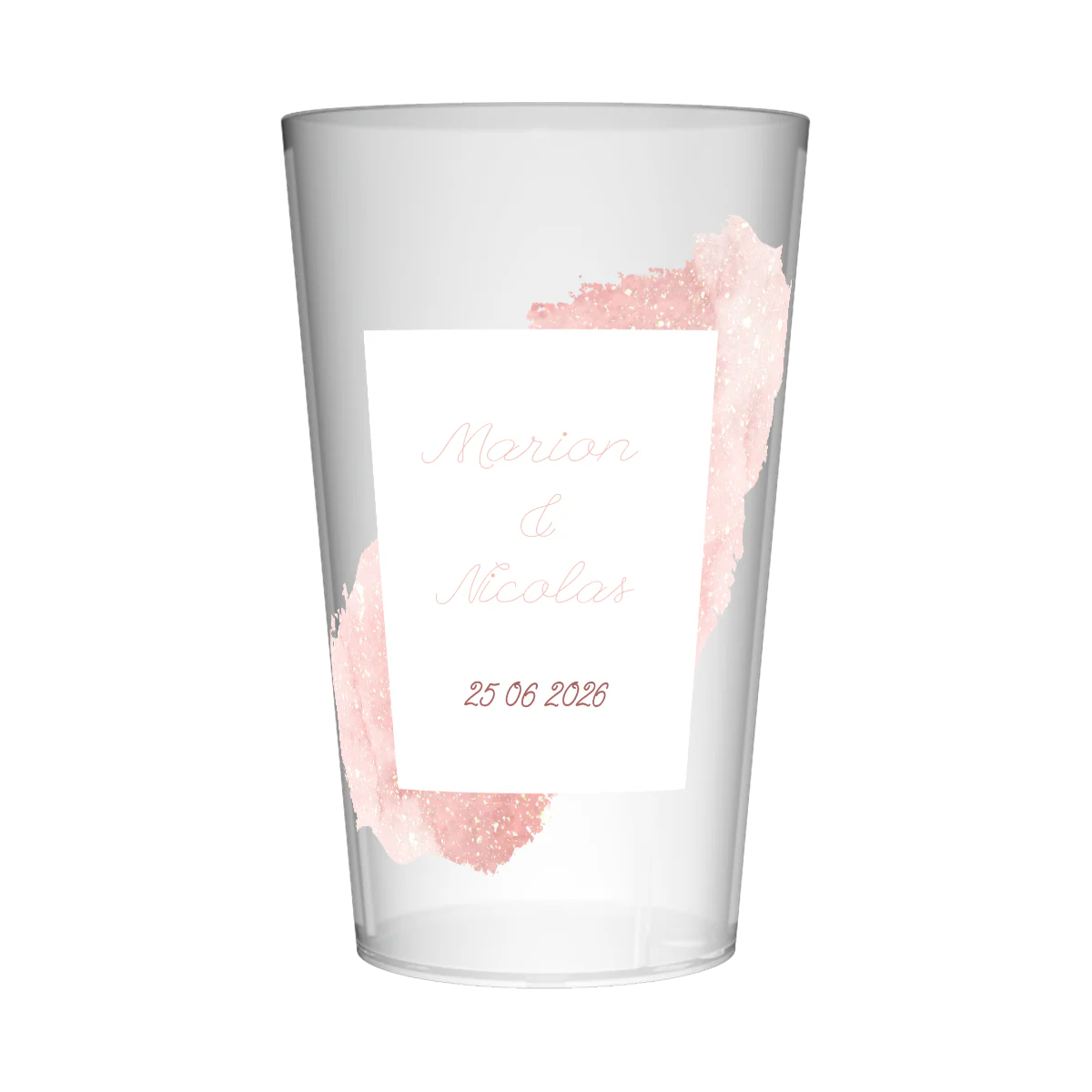 Gobelet personnalisé Mariage Tache Rose