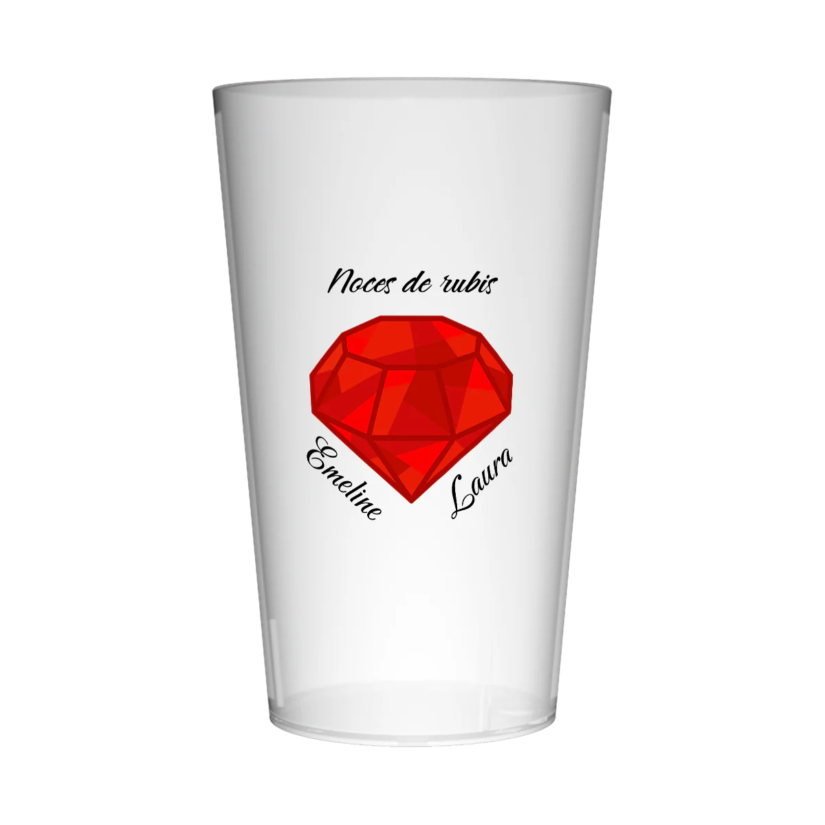 Gobelet personnalisé Noces rubis