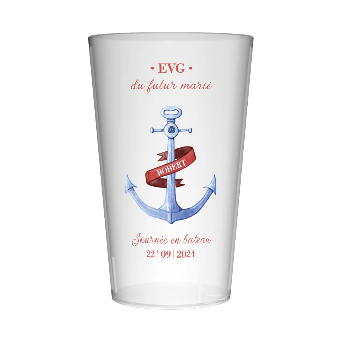 Gobelet personnalisé pour EVG Bateau